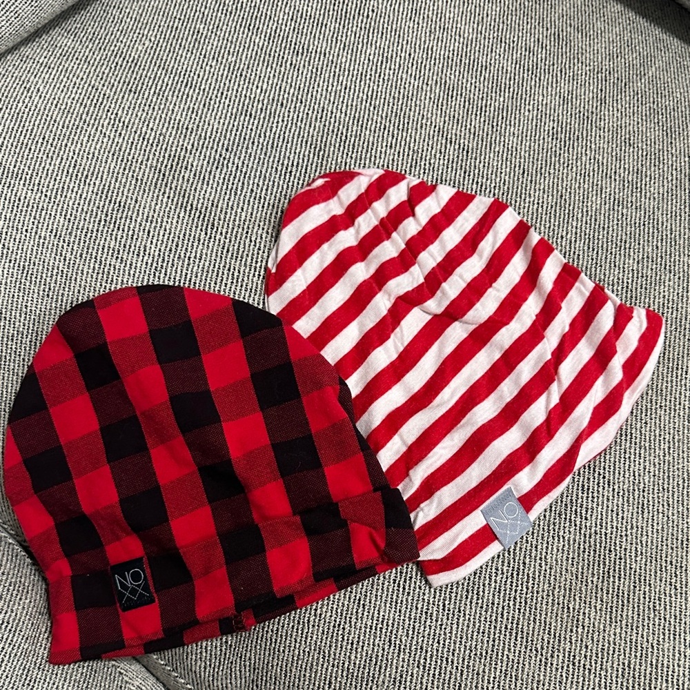 Noxx Beanie Set - Red and Black Beanie Set